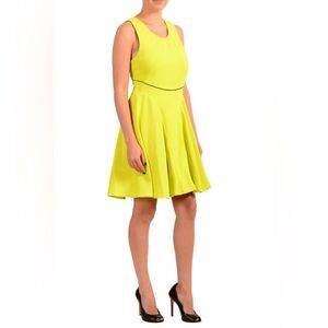 Just Cavalli Women's Yellow Fit & Flare Knee Length Dress Size 42